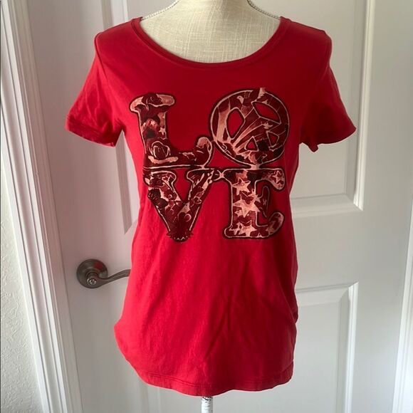 Lucky Tees LOVE Short Sleeve Cotton Tee Vintage - Picture 1 of 7